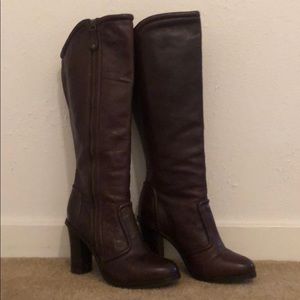 Frye dark brown Sylvia Piping Boots